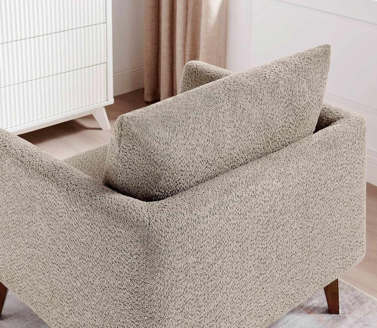 Oversized Camel Upholstered Accent Chair Living Room