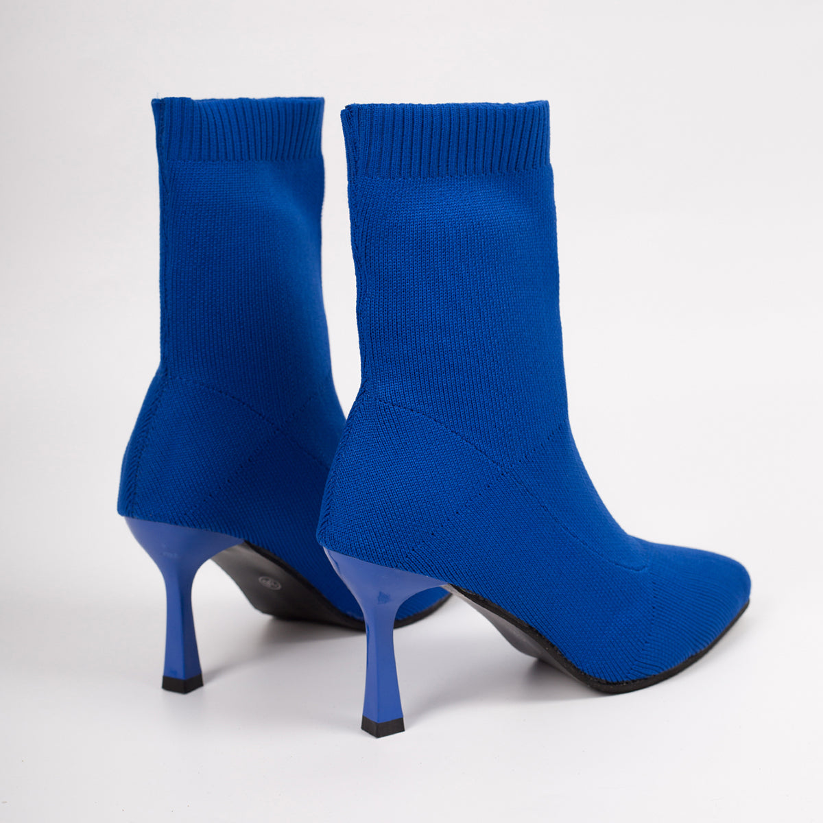 2026 Klein Blue Stretch Knit Sock Ankle Boots For Women, Pointed Toe Thin Stiletto Heel Slip-On Slim Booties