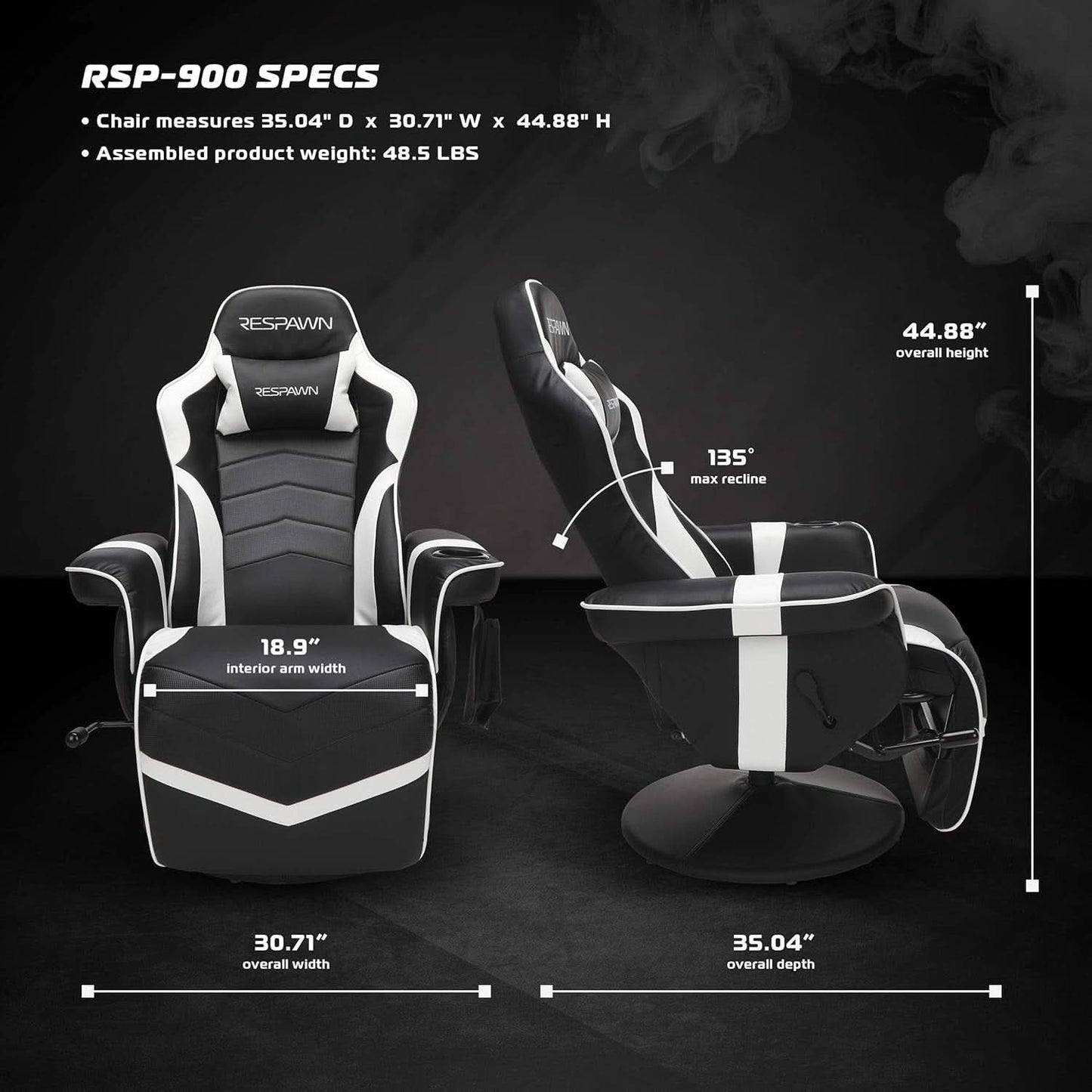 White Gaming Recliner Cupholder And Adjustable Footrest