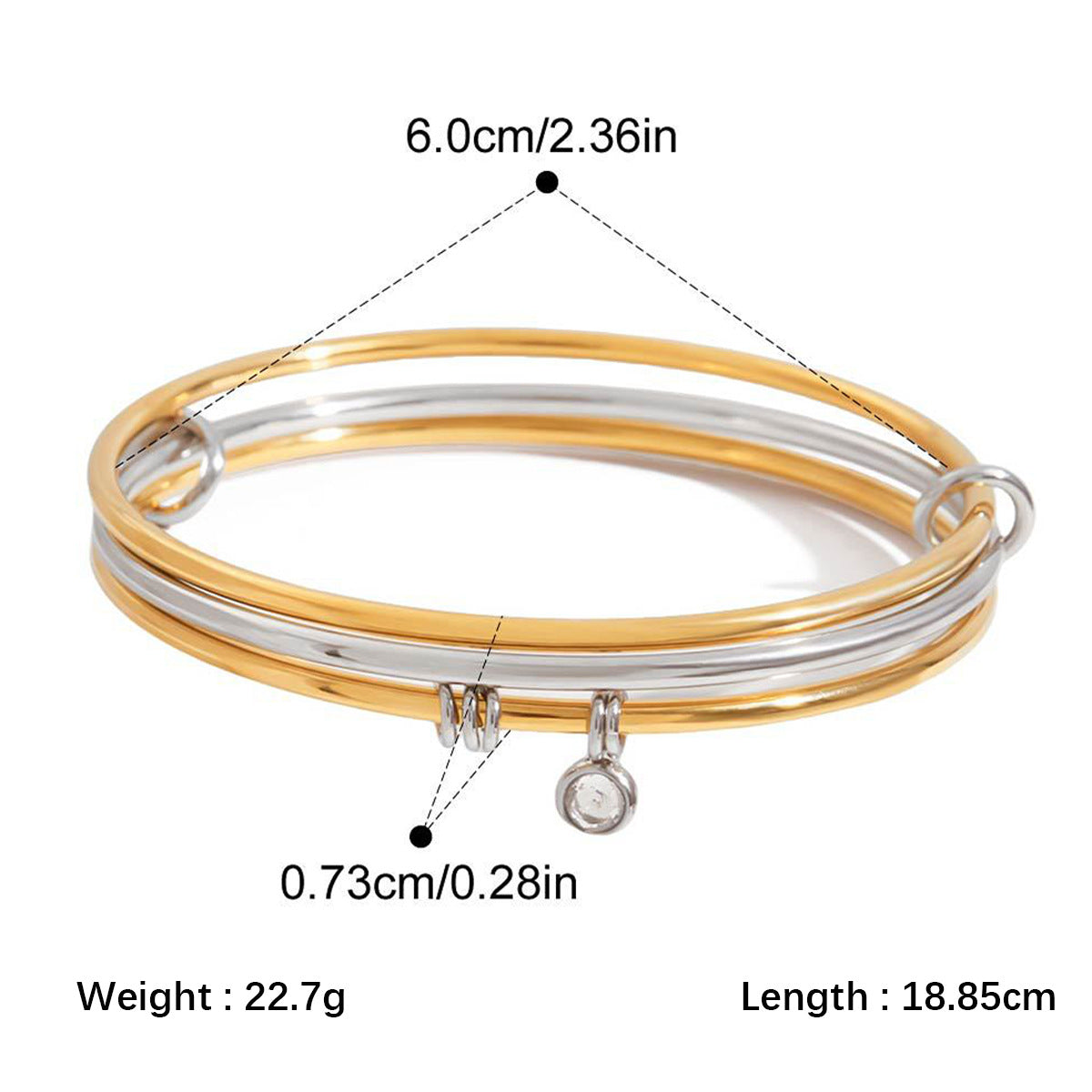 High-end Stainless Steel Zircon Bracelet That Wont Fade
