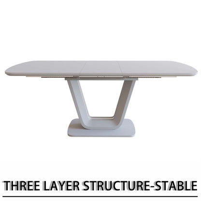 62.99-78.74' expandable dining table set for 2-8 people, equipped with 4 PU