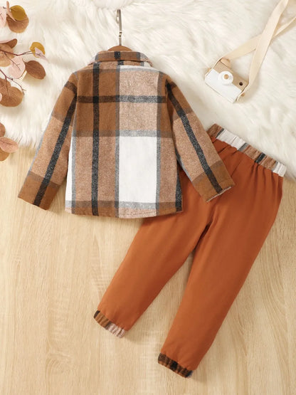 Color Block Button Up Top and Pants Set