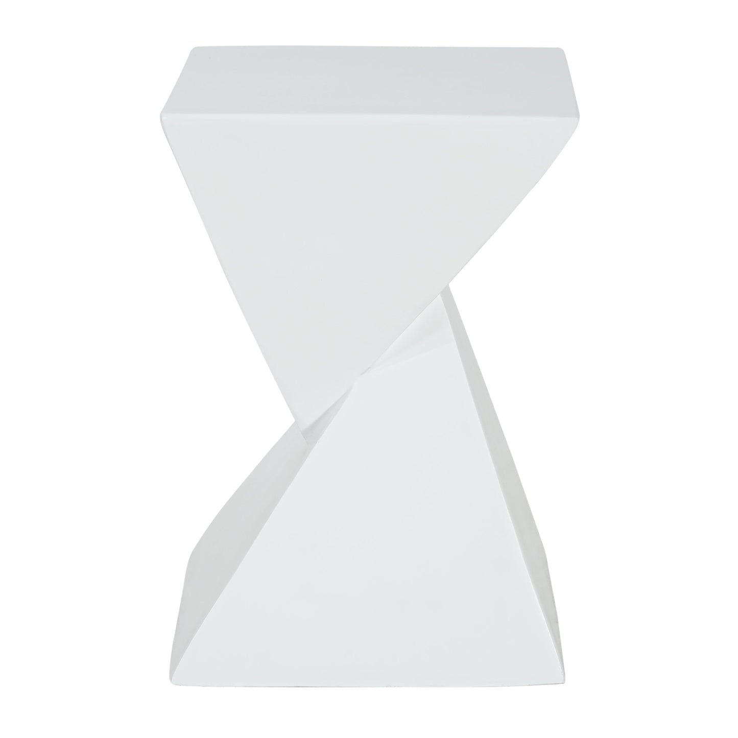 MGO X Design Side Table, White, Indoor Outdoor, 18 in H, 12.5 in Square Base