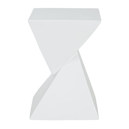 MGO X Design Side Table, White, Indoor Outdoor, 18 in H, 12.5 in Square Base