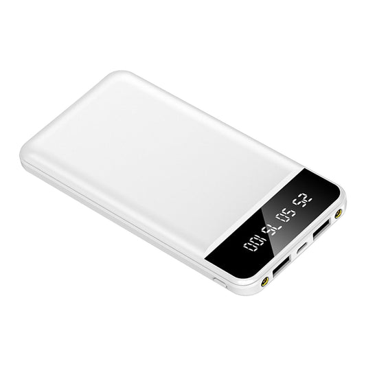 10000mAh Power Bank Portable Ultra Slim Charger External Battery Pack with 2 USB Output Ports Charging Cable LED Flashlight Compatible with IOSPhone 1
