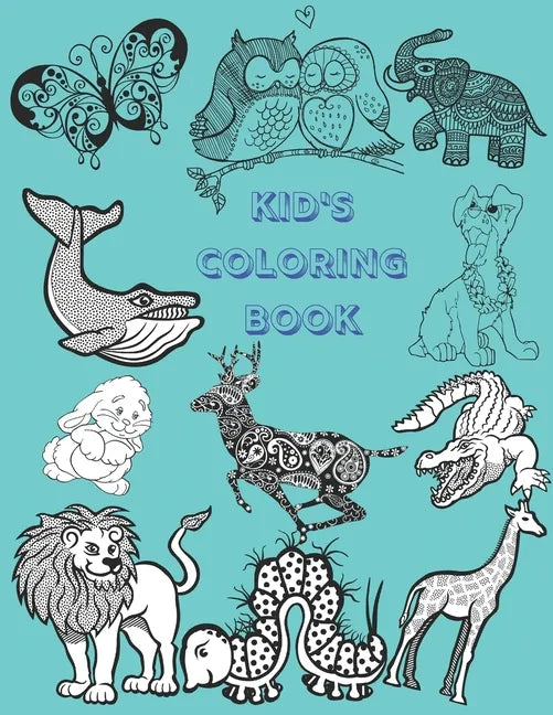 Kid's Coloring Book: JUMBO Nature Coloring Book for Kids. Exciting Photos of Animals and Plants with Colorable BUBBLE LETTERS - Paperback