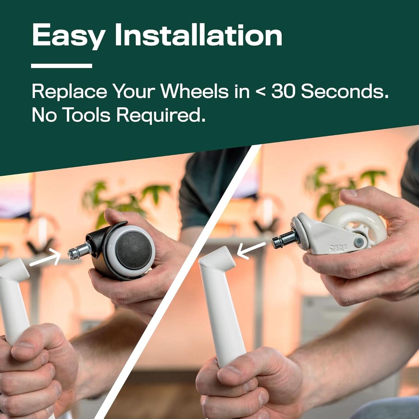 Original Roller Blade Office Chair Wheels White Set Of 5
