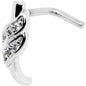 20G Clear CZ Swish Faux Hoop L Shaped Nose Ring