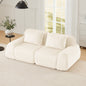 Sectional Sofa Modular Flannelette Cream Deep Seat 2 Seat No Assembly