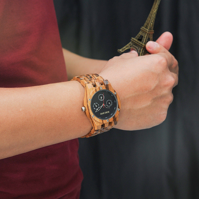 Wooden Pointer Style Quartz Watch