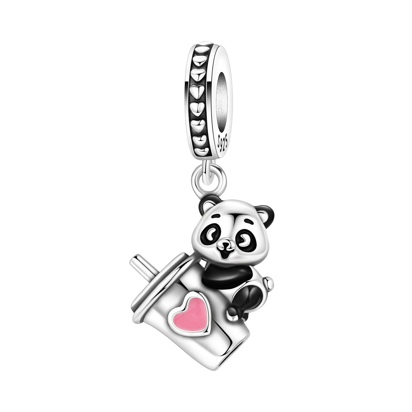 Cute Bamboo Panda DIY Copper Bead Pendant Jewelry Accessory
