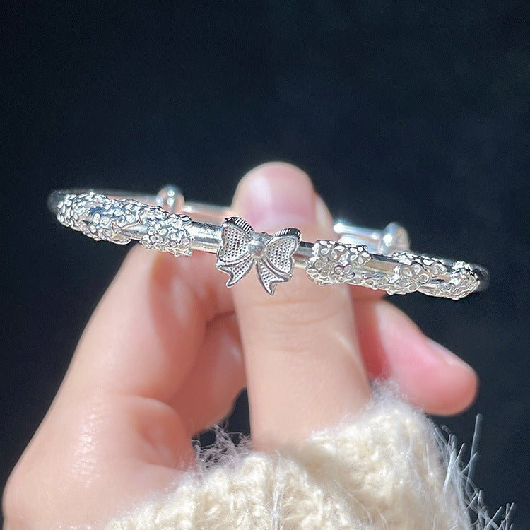 Floral Bow Womens New Glossy Slide-on Bracelet