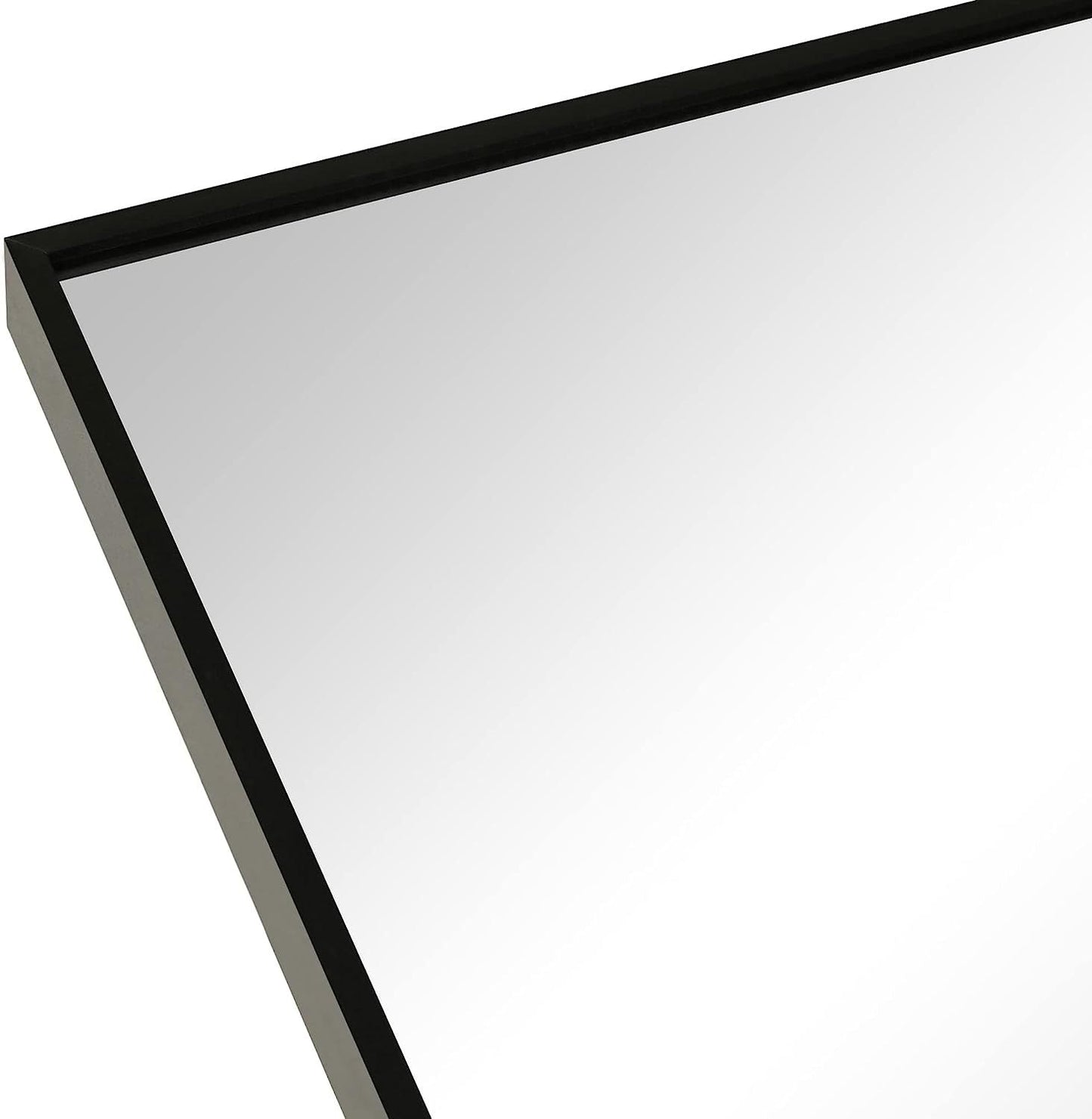 Wall Mirror Arched Aluminum Frame Black 24x36 In Shatterproof Film