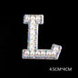 Pearl Rhinestone Cloth Sticker-Letter A-White-2 Pack