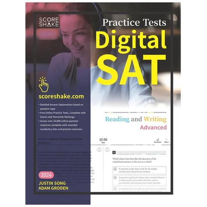 Scoreshake Digital SAT Reading and Writing Advanced Practice Tests - Paperback