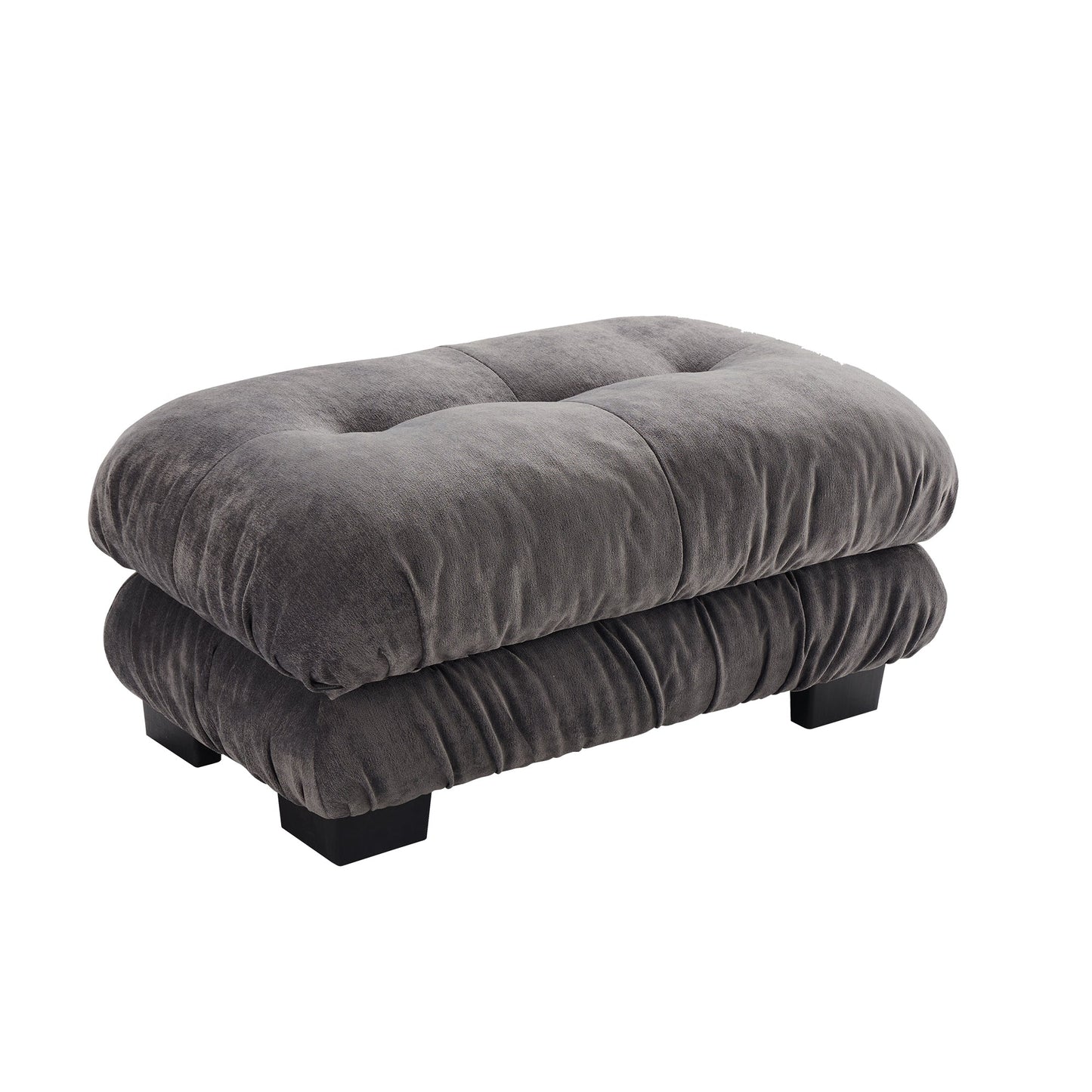 27 Inch Modular Chenille Ottoman Gray, 36.3x23.6x19.7