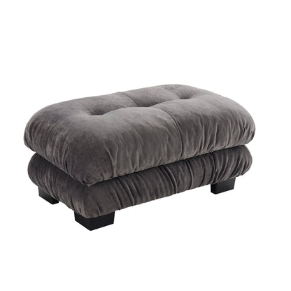 27 Inch Modular Chenille Ottoman Gray, 36.3x23.6x19.7