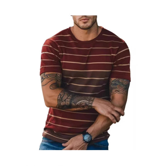 Men's Fashion Striped Casual Short-Sleeve