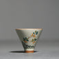 Ceramic Hand Painted Bamboo Hat-Shaped Small Teacup