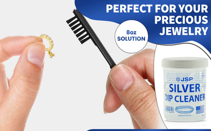 JSP Sterling Silver Dip Cleaner Tarnish Remover 925 Jewelry Cleaning Solution 8oz