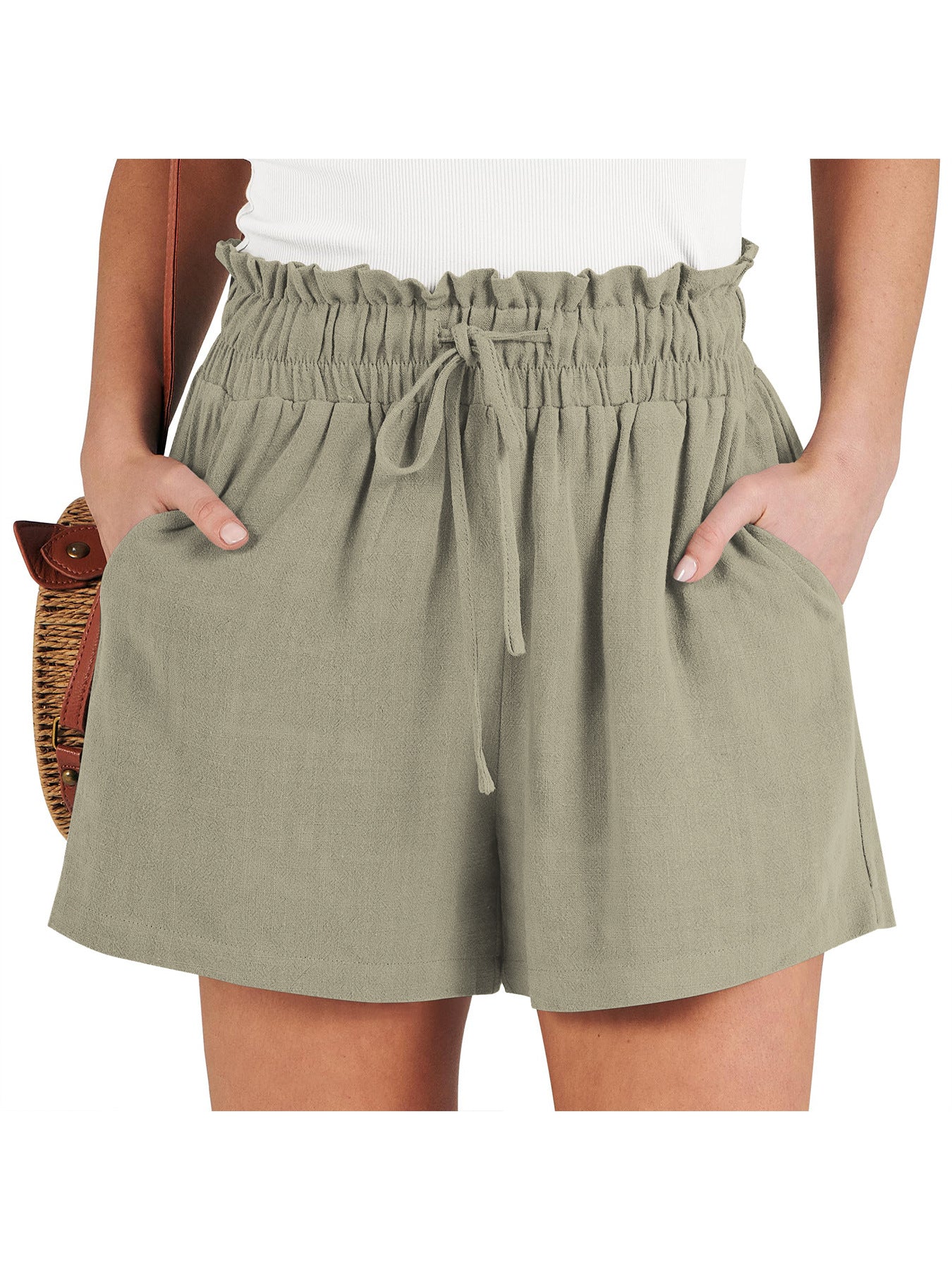 Solid-color Loose-fitting Casual Fashionable Shorts