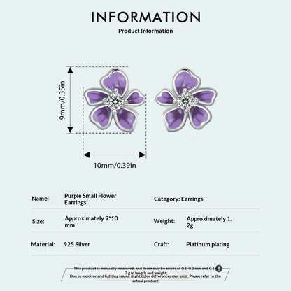 S925 Sterling Silver Small Flower Stud Earrings
