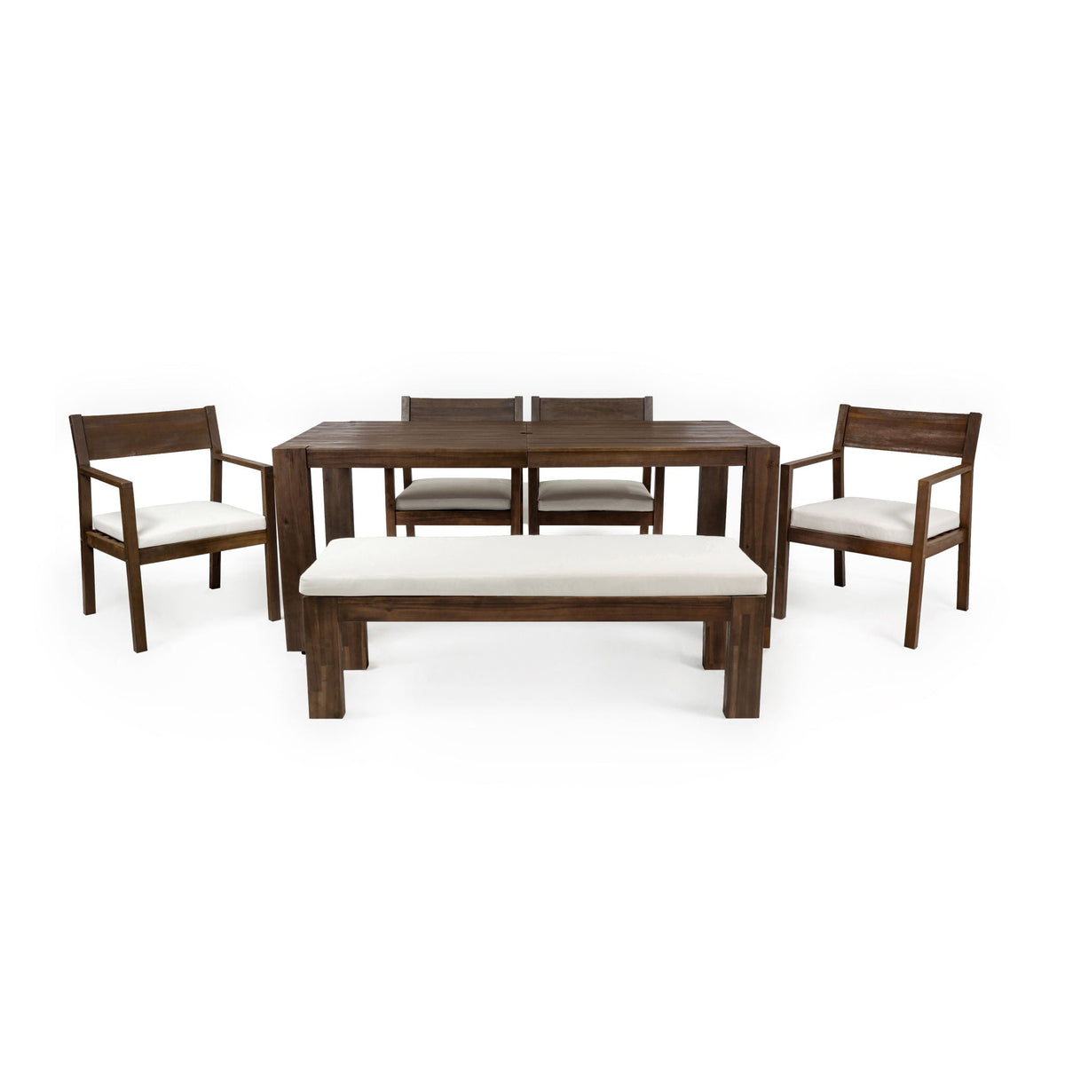 Outdoor Dining Set Rectangular Table With Umbrella Hole