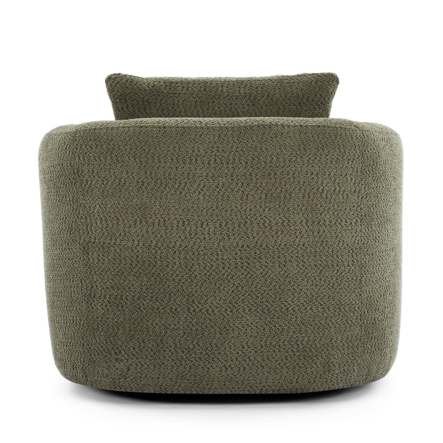 Accent Chair Swivel Barrel Chenille Green 360 Degree Pocket Spring 38 In