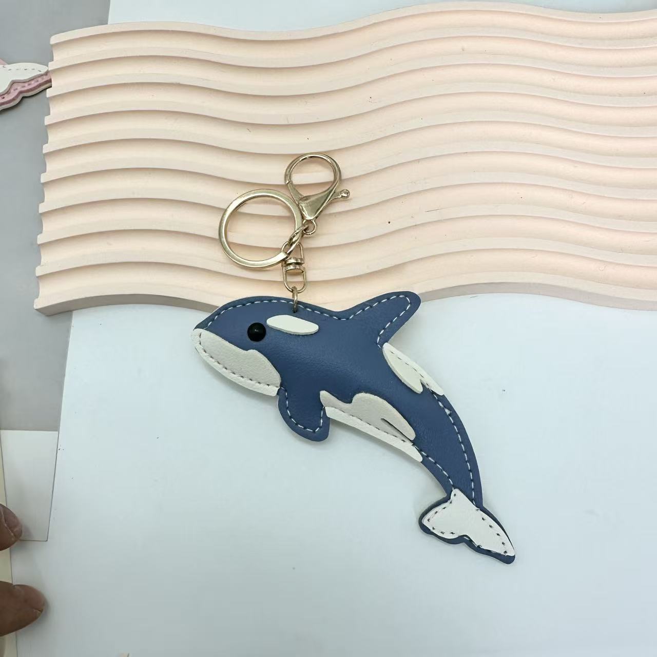 New-style Marine Animal Keychain Made Of PU Leather Shark
