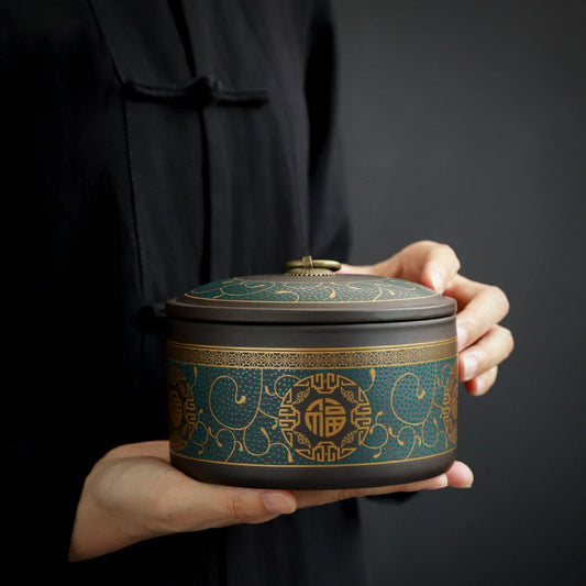 Purple Sand Ceramic Tea Caddy