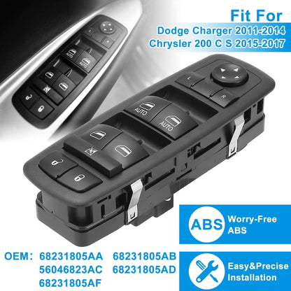 Electric Master Power Window Switch Fit for 2011-2017 Dodge Charger Chrysler Front Left Driver Side 68231805AA