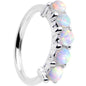18G White Synthetic Opal Annealed Circular Ring