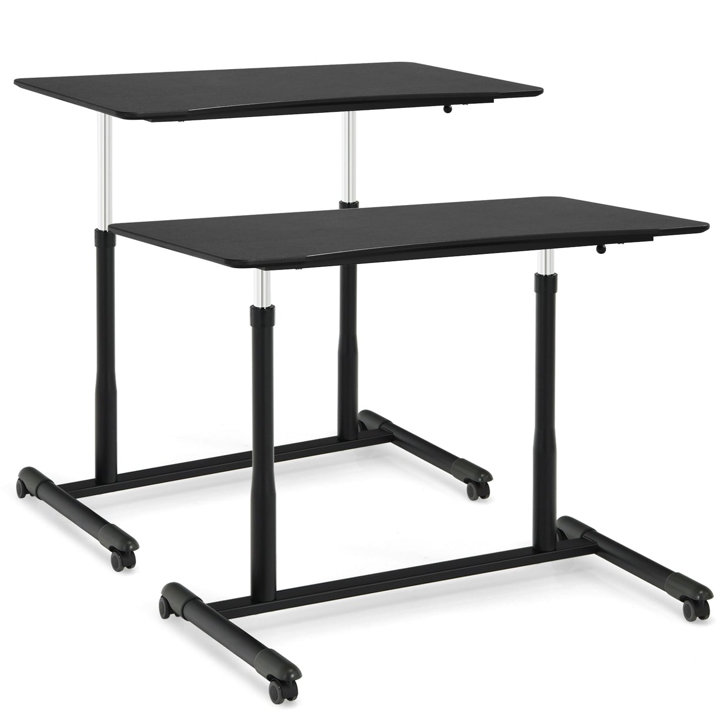 Height Adjustable Computer Desk Sit to Stand Rolling
