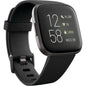 Fitbit - Versa 2 Smartwatch 40mm Aluminum - Black/Carbon with Silicone Band