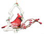 Cardinal in Birch Tree Look Frame Ornament