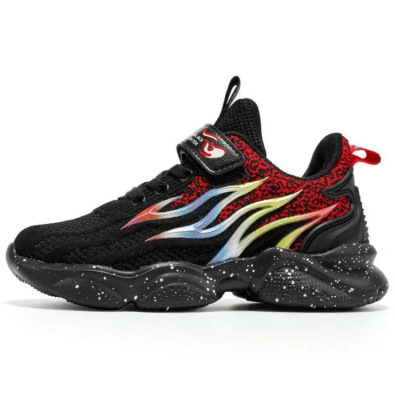 Flame Design Mesh Boys Sneakers Fashion