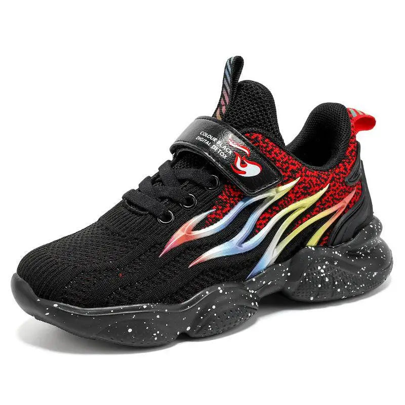 Flame Design Mesh Boys Sneakers Fashion