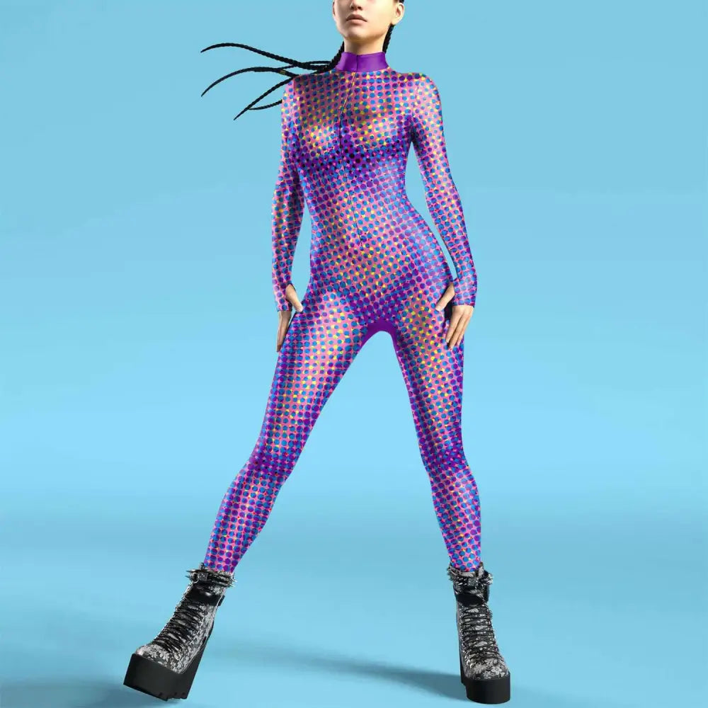 Flame Digital Printed Buttoned Hand Jumpsuit