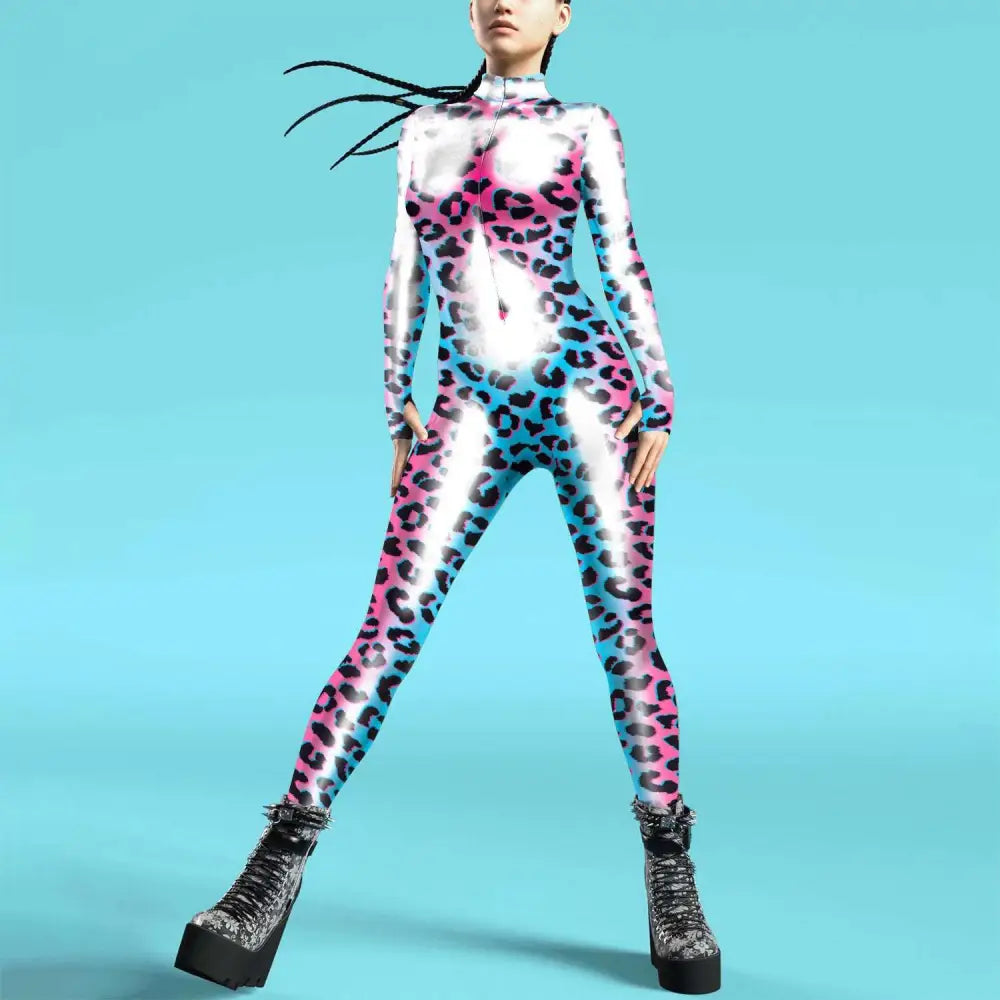 Flame Digital Printed Buttoned Hand Jumpsuit