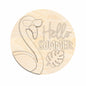 Unfinished Wood Summer Flamingo Door Sign Kit | Wood Craft Cutouts | 1/4" Thick |
