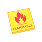 Flammable Warning Sign - Custom Printed - Made Using a LEGO® Tile