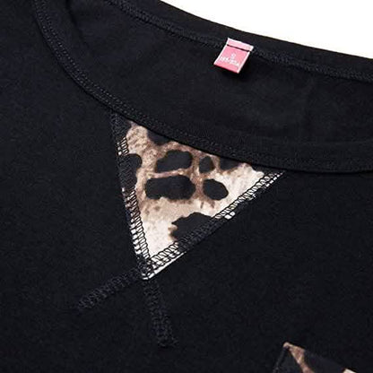 Women's Summer Tank Tops Leopard Pocket Sleeveless Blouse
