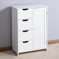 Floor Cabinet Bathroom Organizer with 4 Drawers and Adjustable Shelf
