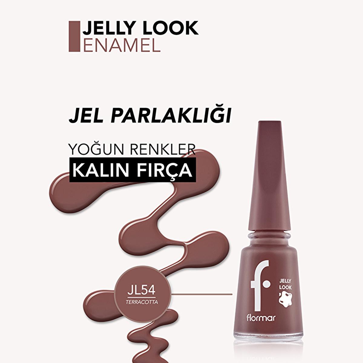 Flormar Jelly Look Terracotta Nail Polish: High Pigment, Gel Effect, Long Lasting, Salon Quality Glossy Finish - Orange Brown
