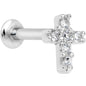 5/16 Clear CZ Internally Threaded Cross Labret Monroe