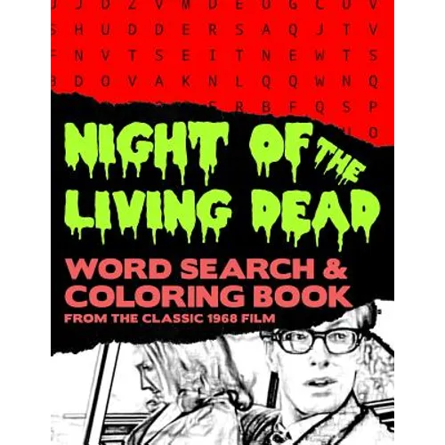 Night of the Living Dead: Zombie Horror Movie Word Search Finder Puzzle And Grayscale Coloring Pages Activity Book Large Print Size Black White - Paperback