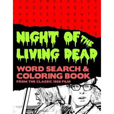 Night of the Living Dead: Zombie Horror Movie Word Search Finder Puzzle And Grayscale Coloring Pages Activity Book Large Print Size Black White - Paperback