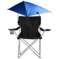 Foldable Beach Chair with Detachable Armrest Adjustable Canopy Stool with Cup Holder