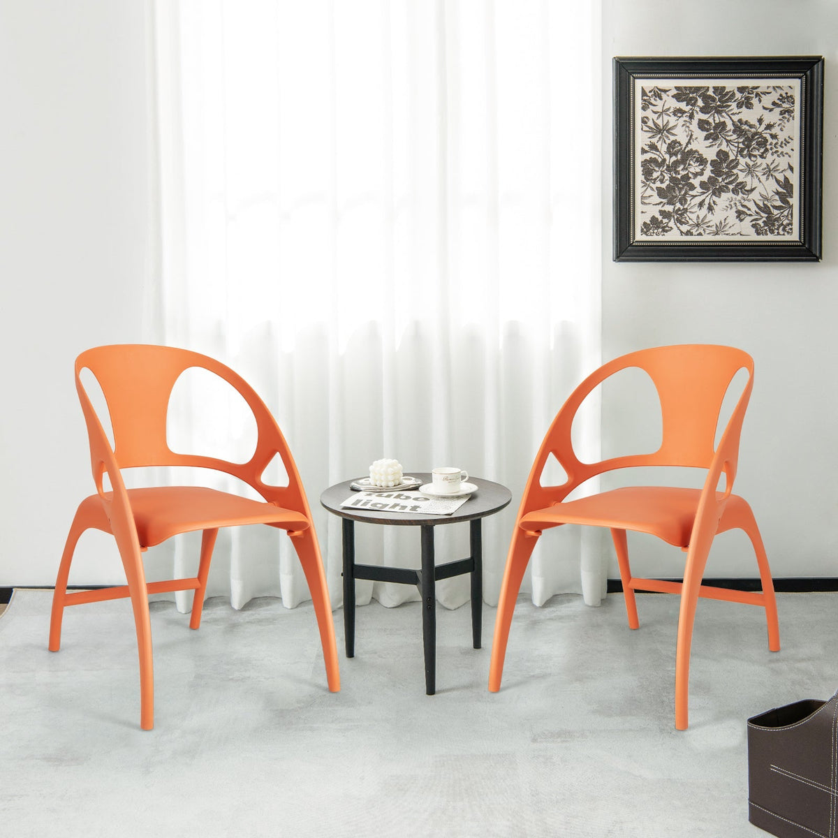 Folding Dining Chairs Set of 2 with Armrest and High Backrest
