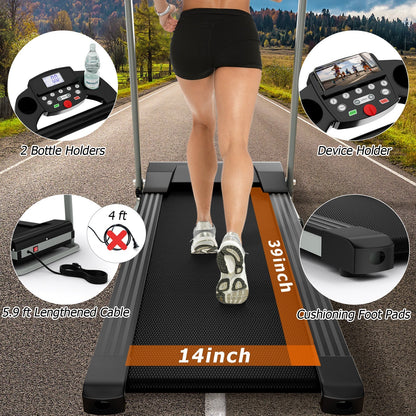 Folding Treadmill with 12 Preset Programs and LCD Display